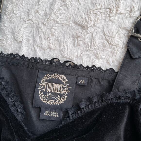 Funhouse gothic corset lace-up midi‎ dress ruffle buckle sleeve whimsigoth goth - Picture 4 of 15